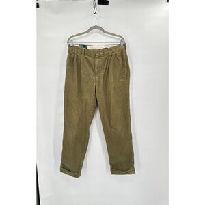 Polo Ralph Lauren Pants Mens 34x30 Hammond Corduroy Cuffed Vintage Pleated *